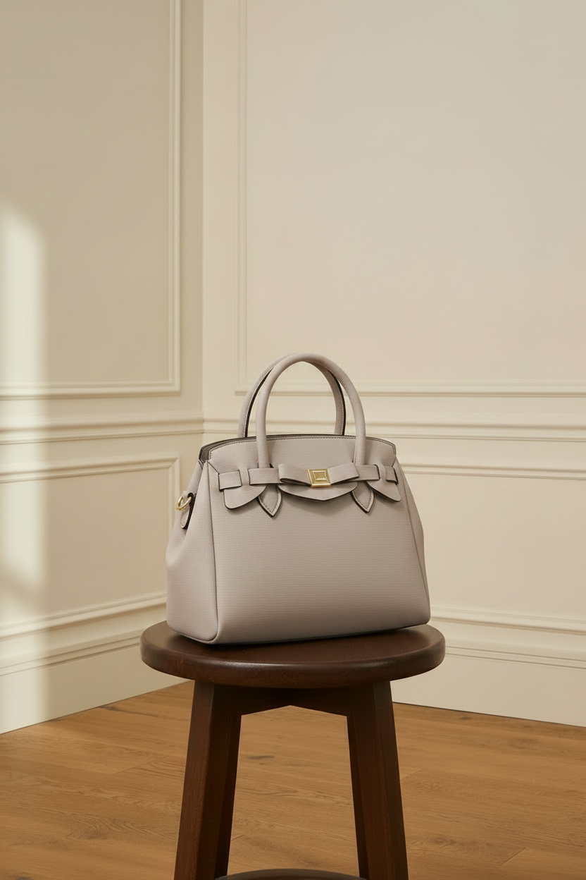 Bolso gris perla - lateral