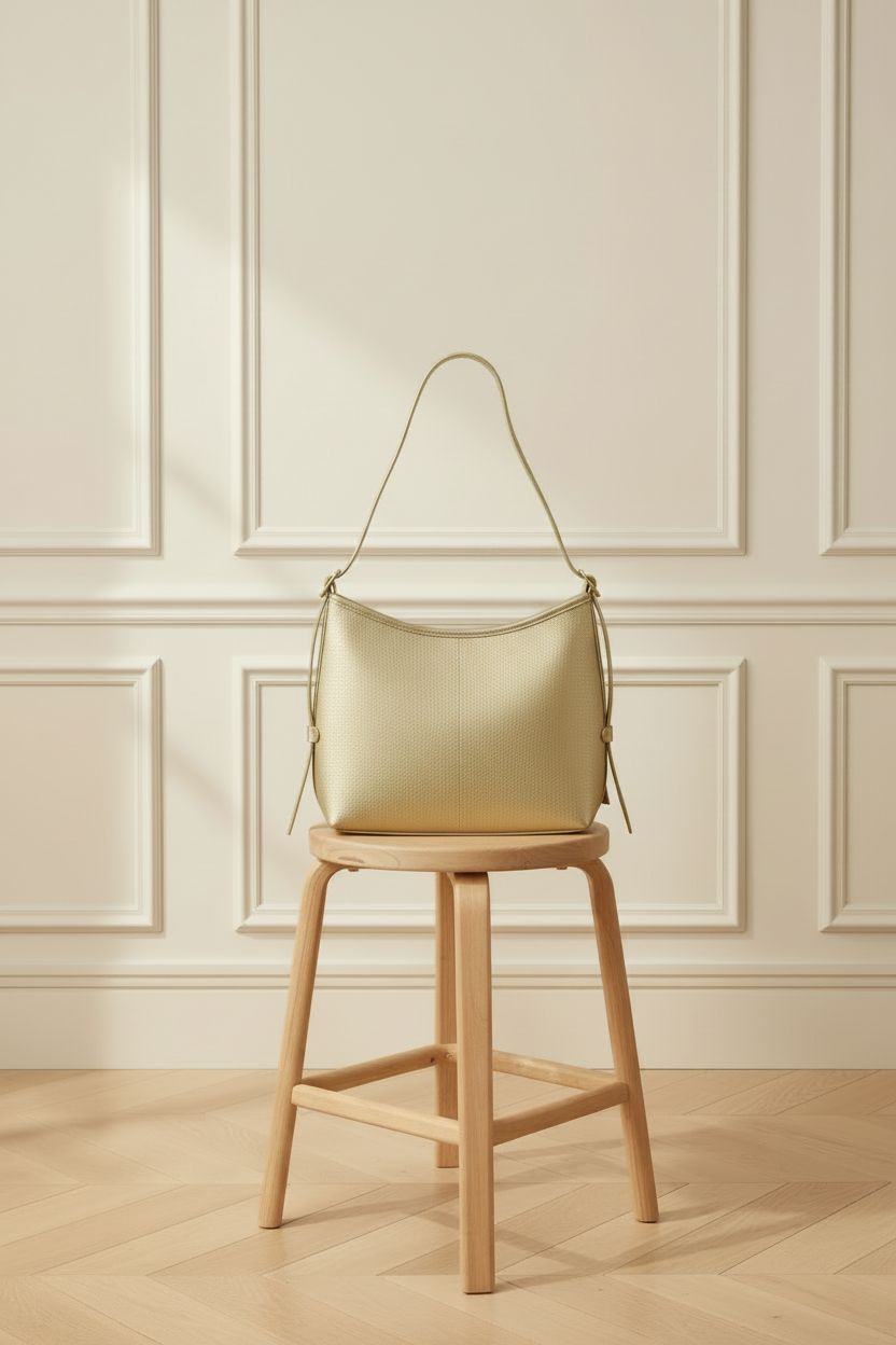 Bolso hobo dorado - trasera