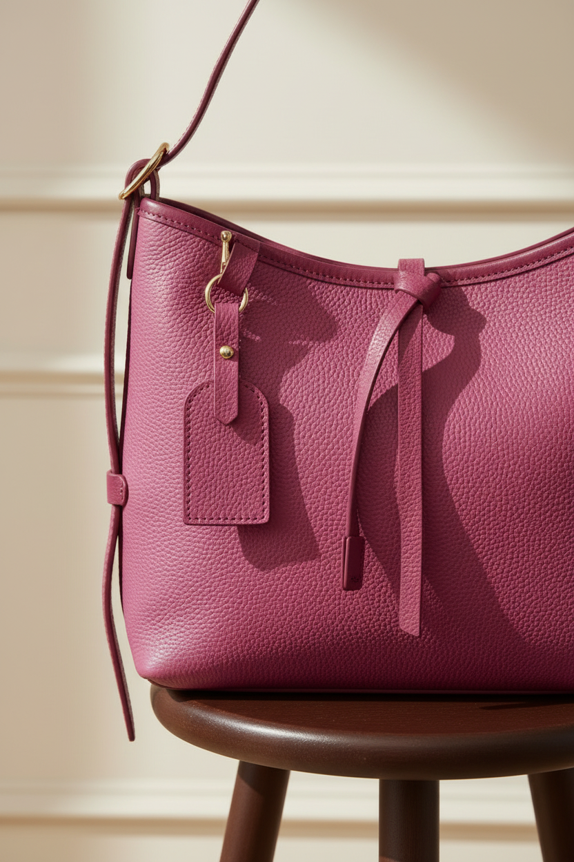 Bolso hobo fucsia - detalle