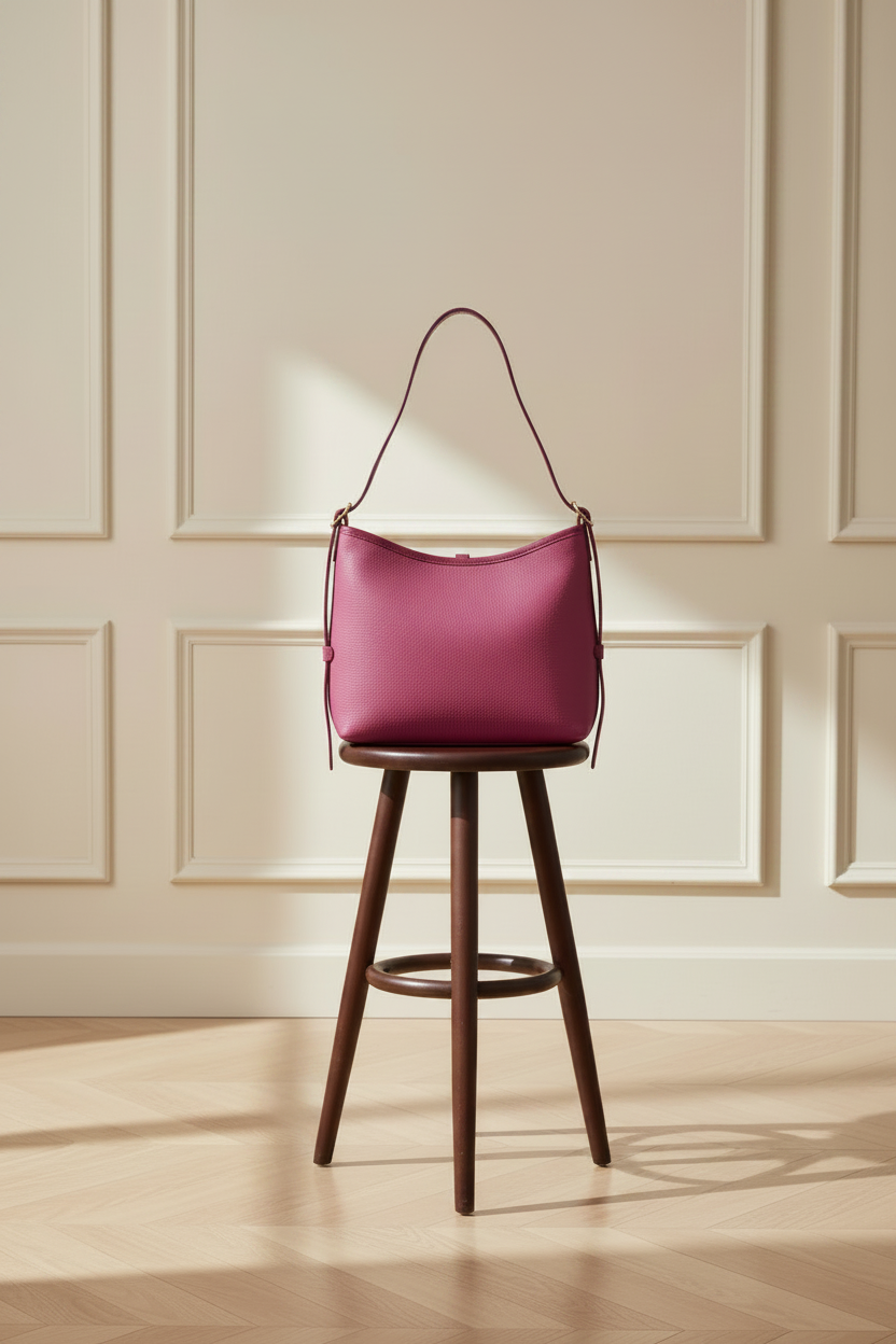 Bolso hobo fucsia - trasera