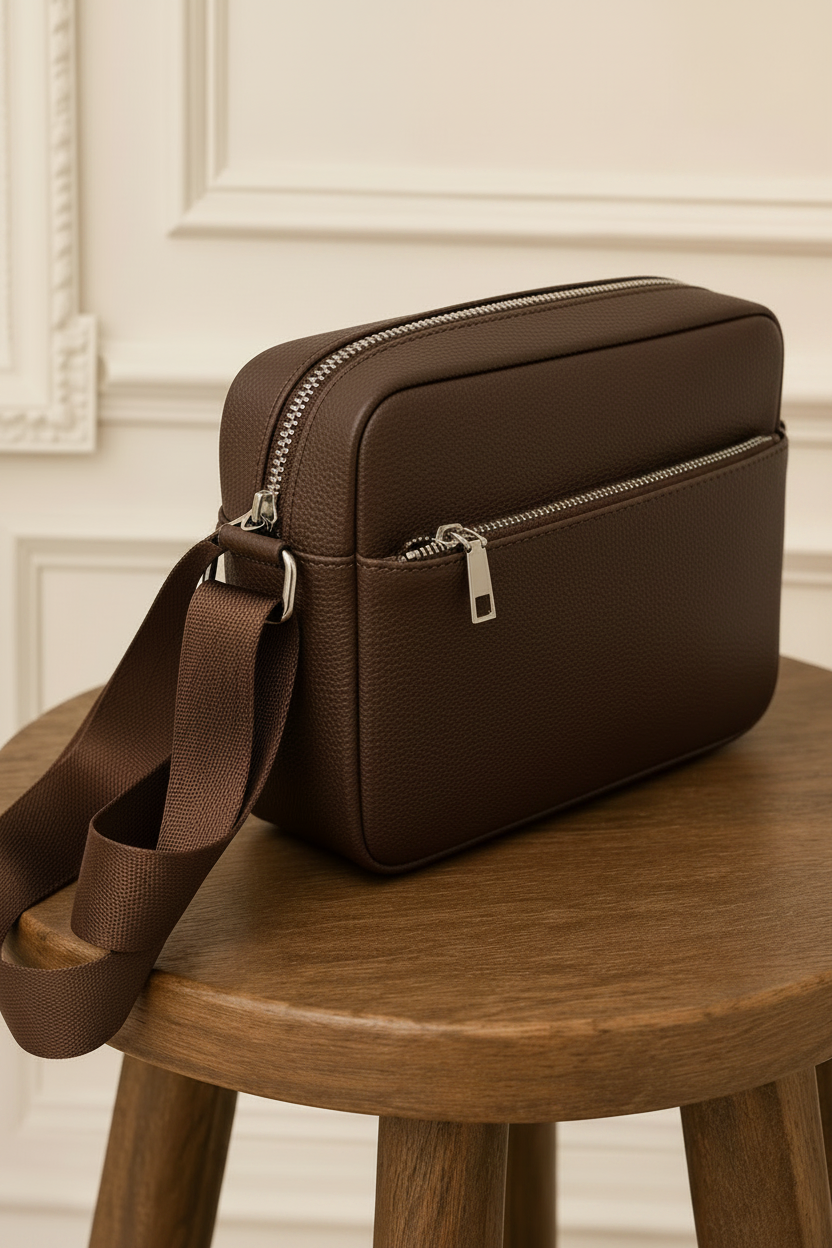 Bolso marrón chocolate - vista frontal