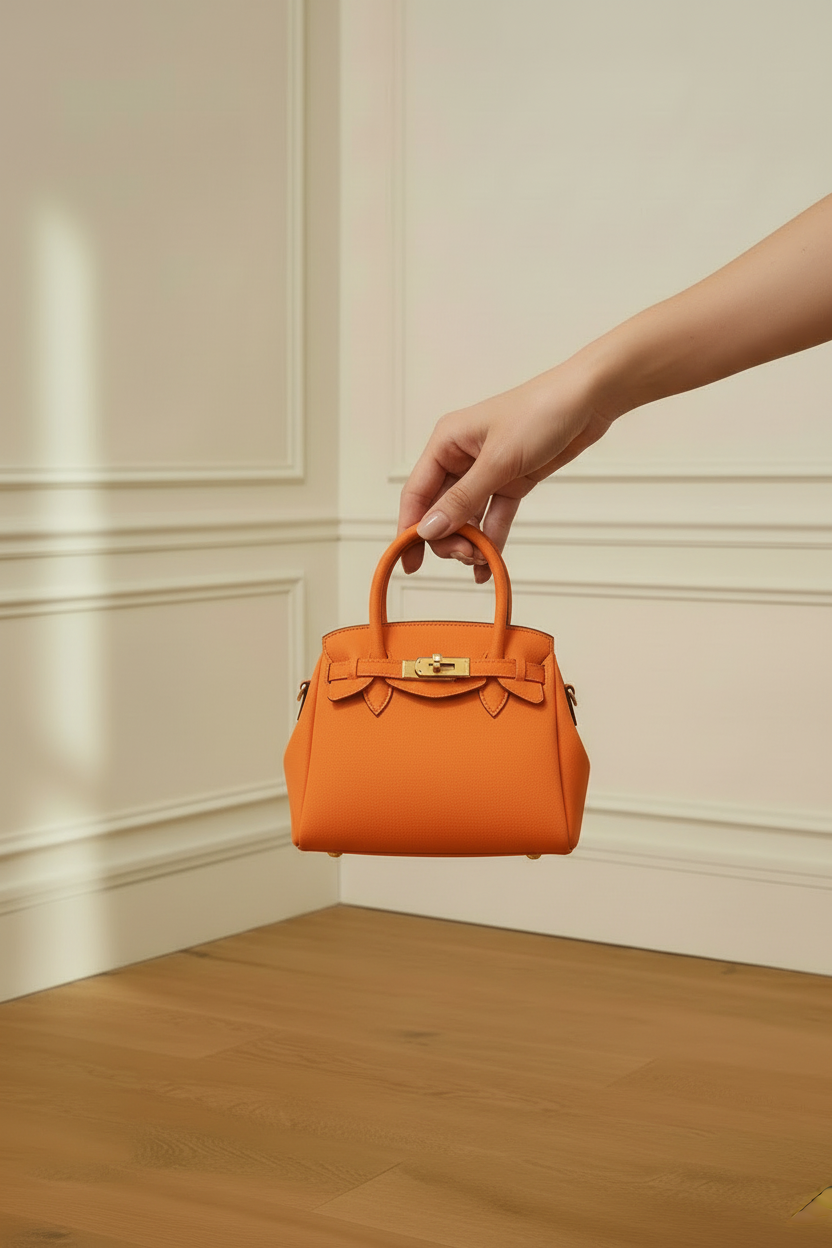 Bolso naranja micro mini - mano