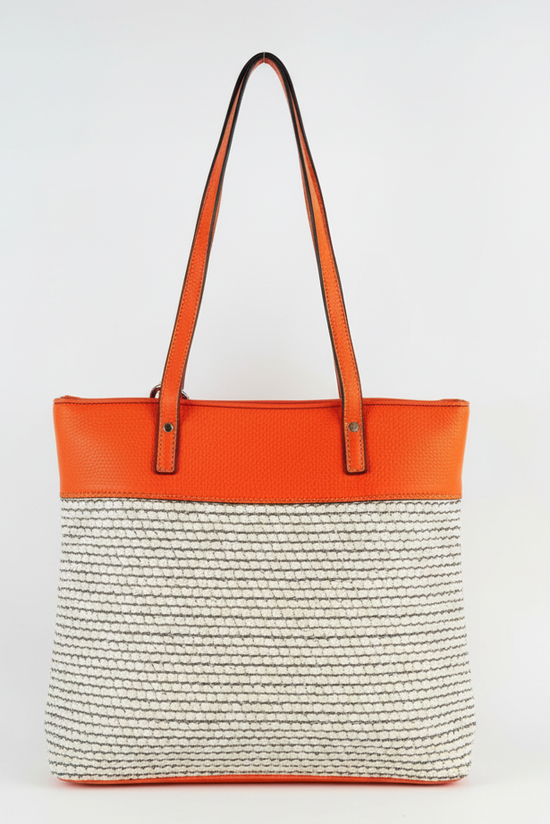 Bolso naranja rafia - vista trasera