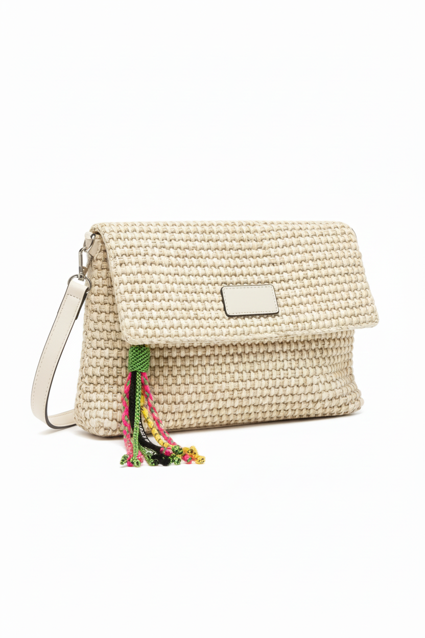 Bolso rafia vista tres cuartos
