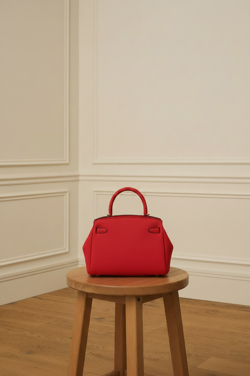 Bolso rojo mediano - trasera