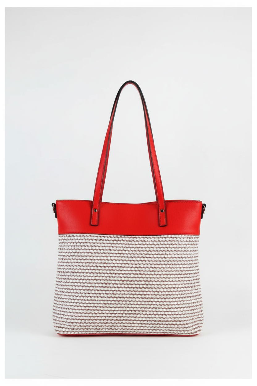 Bolso rojo rafia - vista trasera