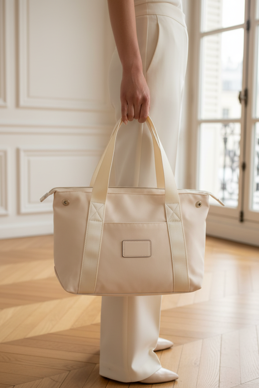 Bolso tote crema lifestyle