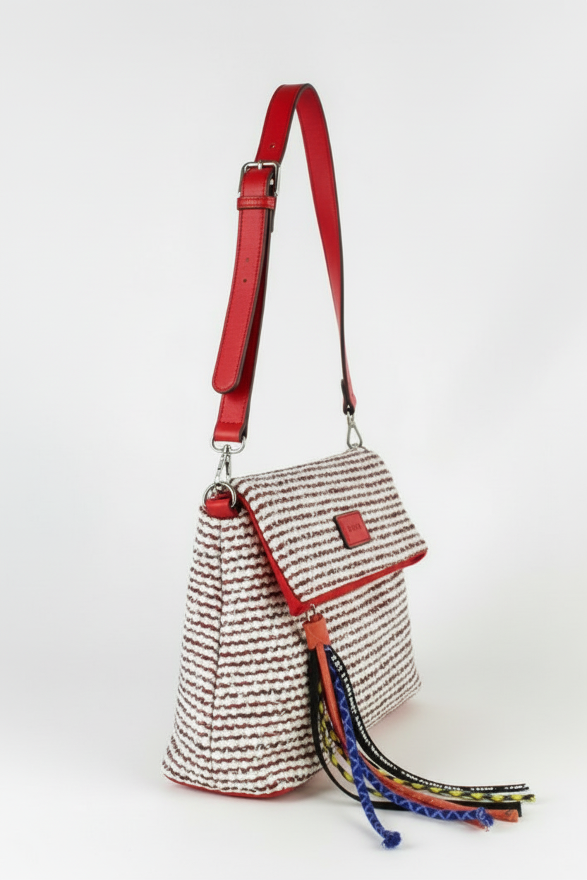 Bolso tweed 3/4 naranja