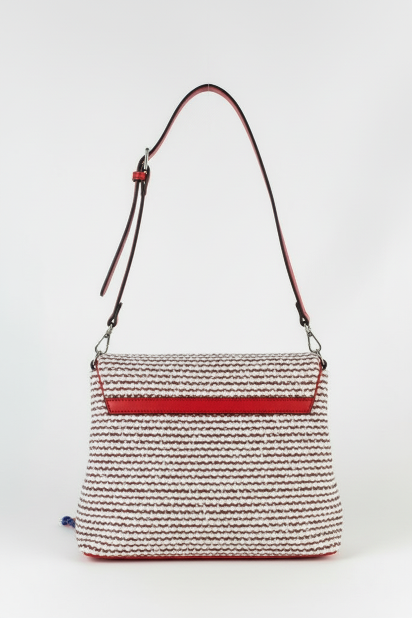 Bolso tweed vista trasera naranja