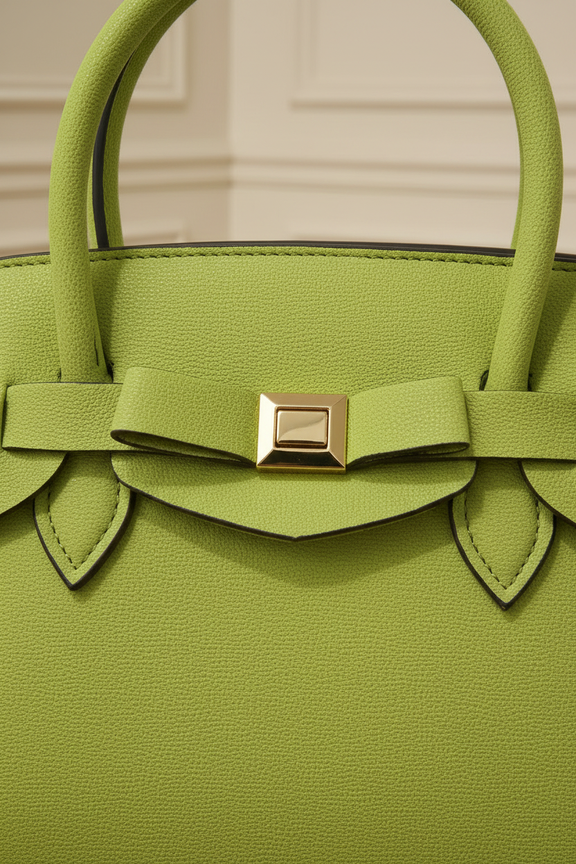 Bolso verde lima - detalle lazo