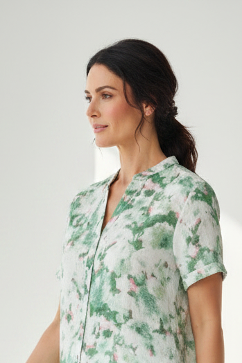 Camisa acuarela verde - lateral
