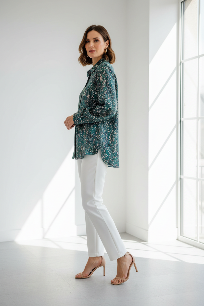 Camisa animal print verde - 3/4