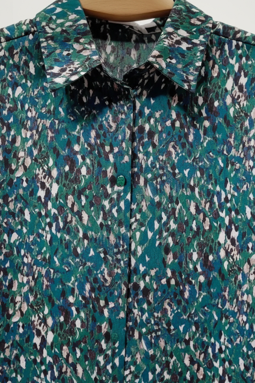 Camisa animal print verde - detalle