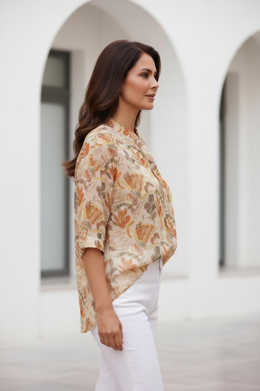 Camisa beige - vista lateral