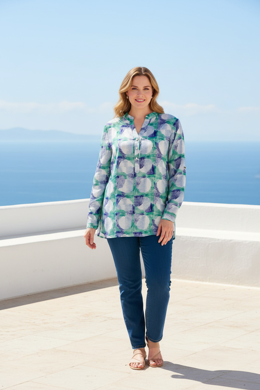 Camisa círculos - talla grande costera