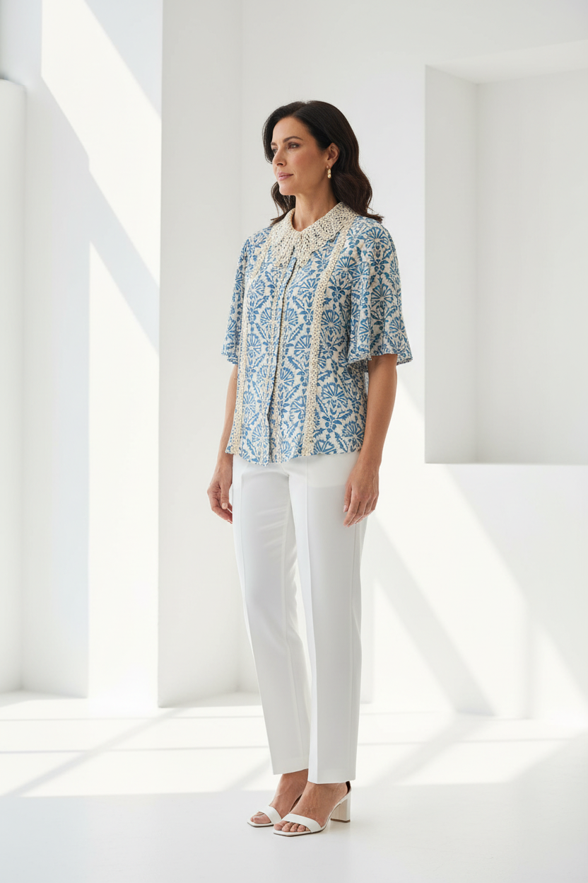 Camisa encaje lateral
