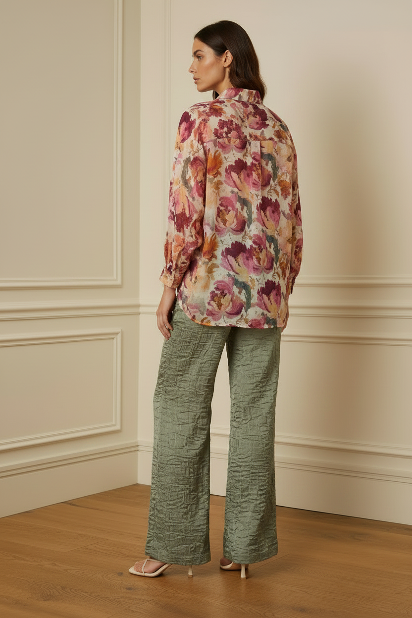 Camisa floral — trasera