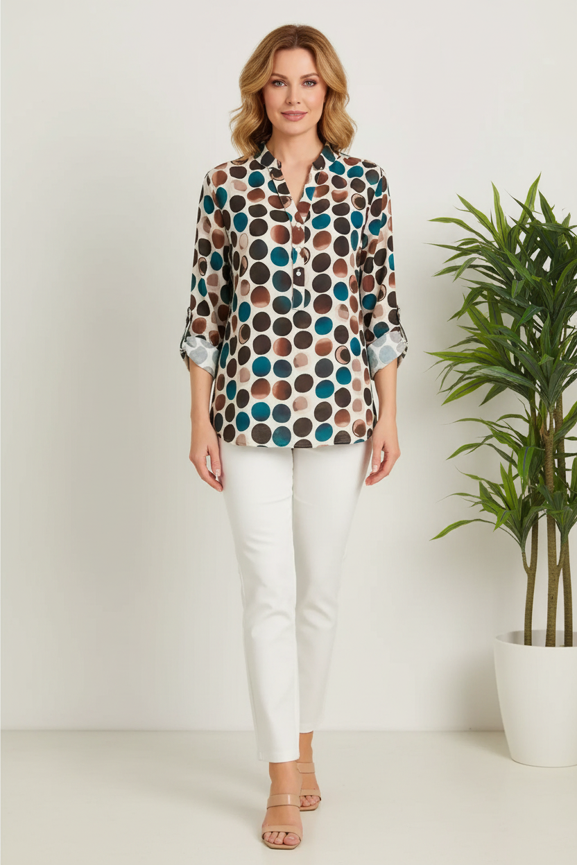 Camisa lunares retro frente