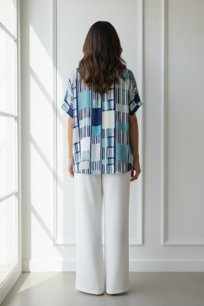 Camisa patchwork vista trasera