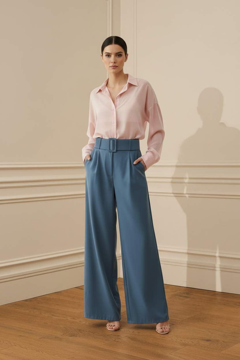 Camisa rosa empolvado en habitación esquina