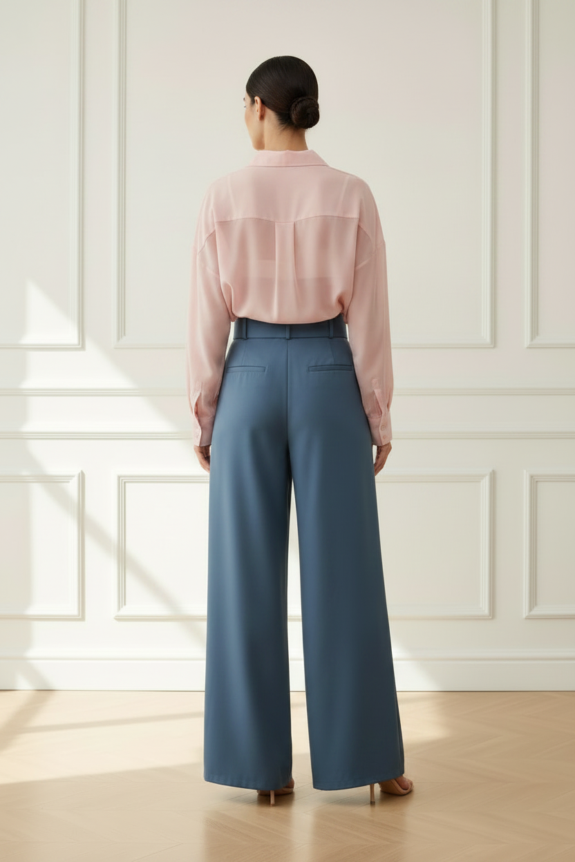 Camisa rosa empolvado vista trasera