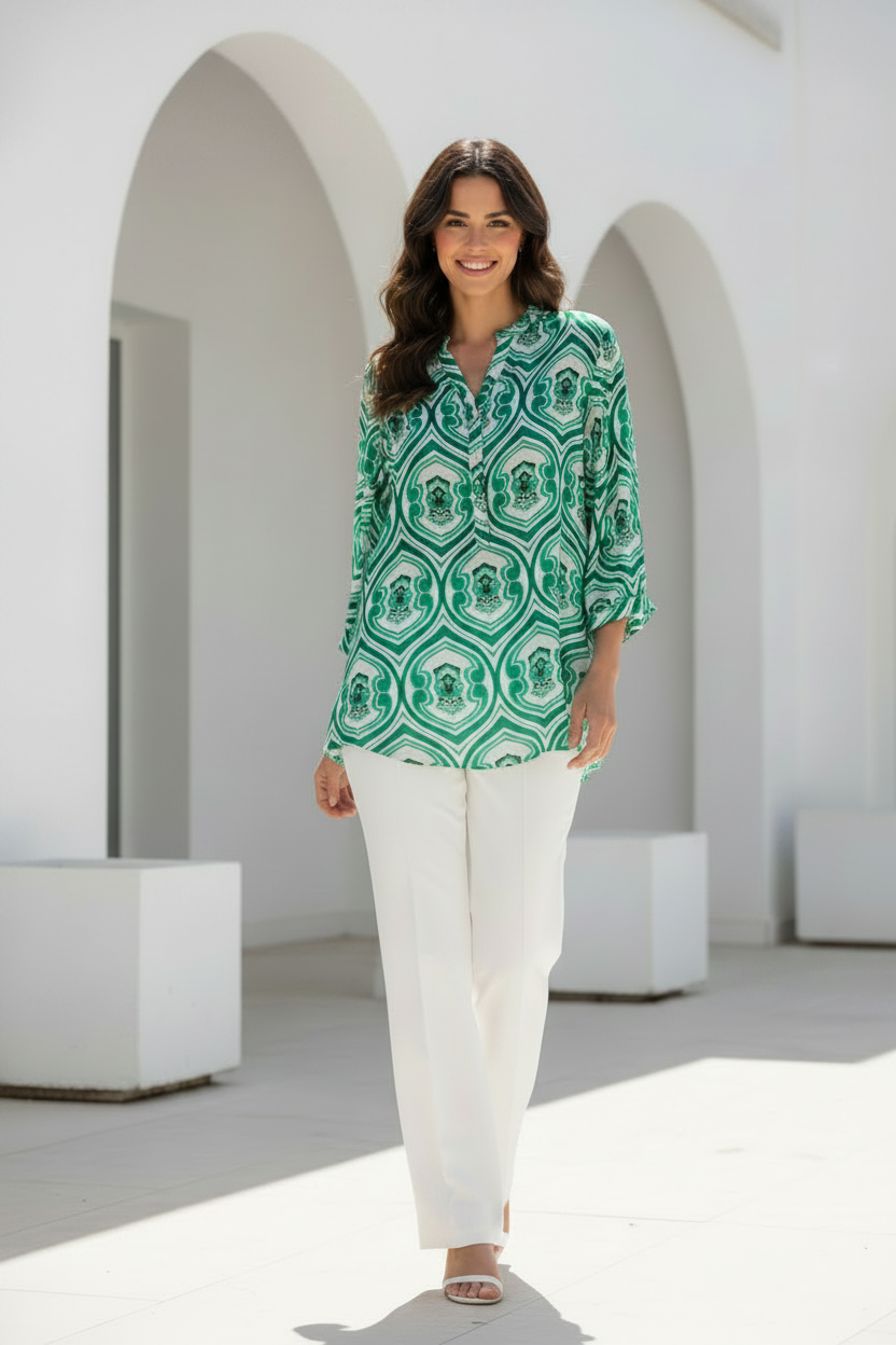 Camisa verde - 3/4 frontal