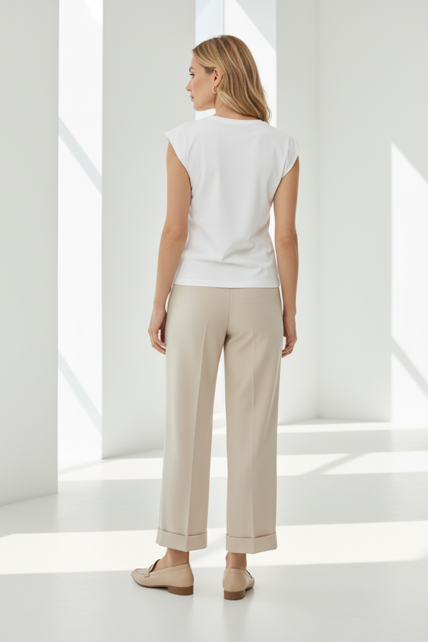 Camiseta blanca pañuelo - espalda cuello liso