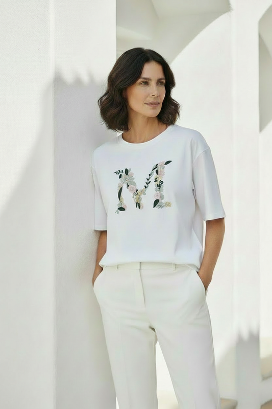 Camiseta M floral vista frontal