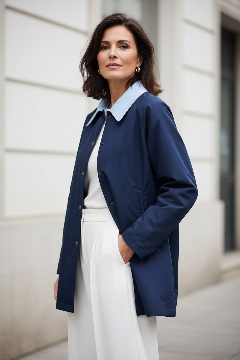 Chaqueta azul marino - Pose natural