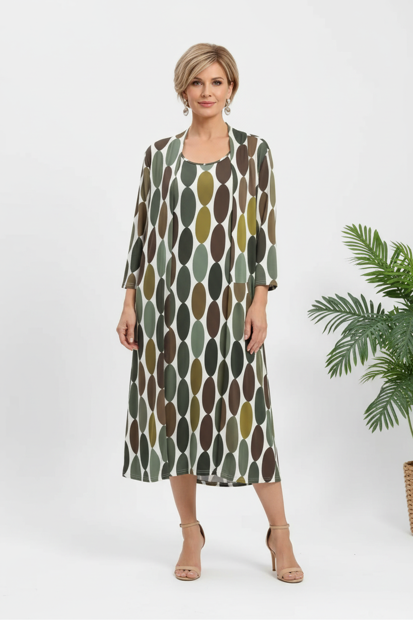 Chaqueta con vestido sin cinturón