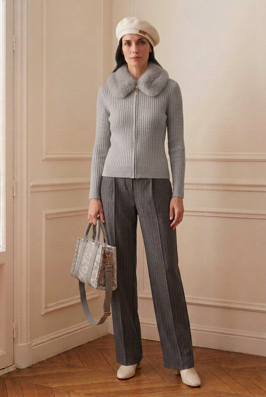 Chaqueta en gris medio-claro, un punto más oscura