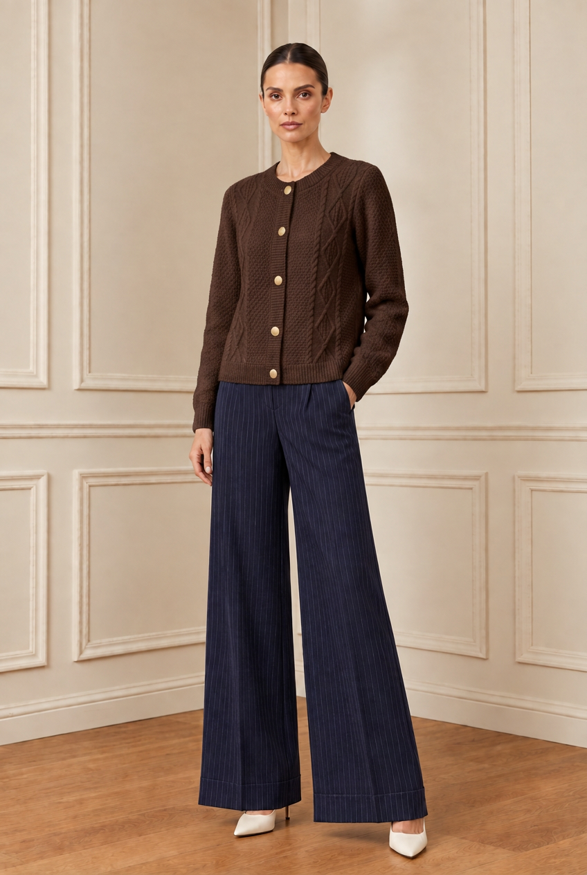 Chaqueta marrón chocolate de tres cuartos