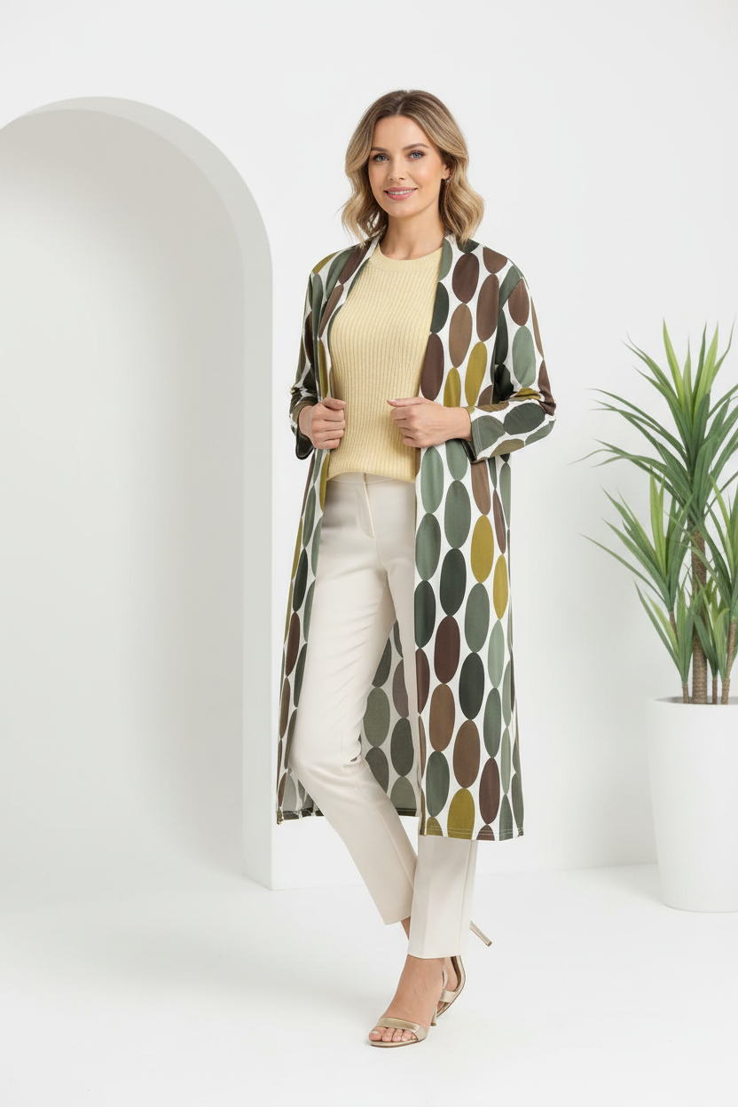 Chaqueta oval con jersey amarillo 3/4