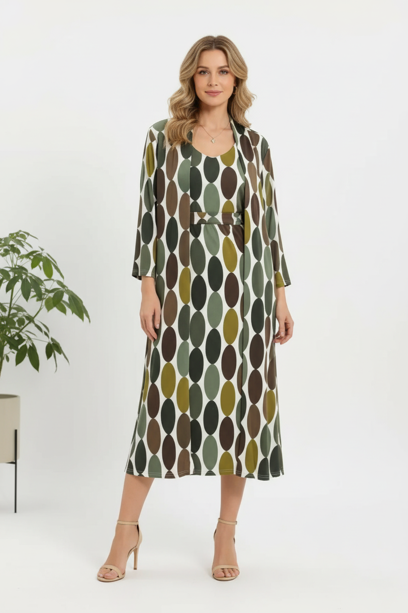 Chaqueta oval con vestido frente
