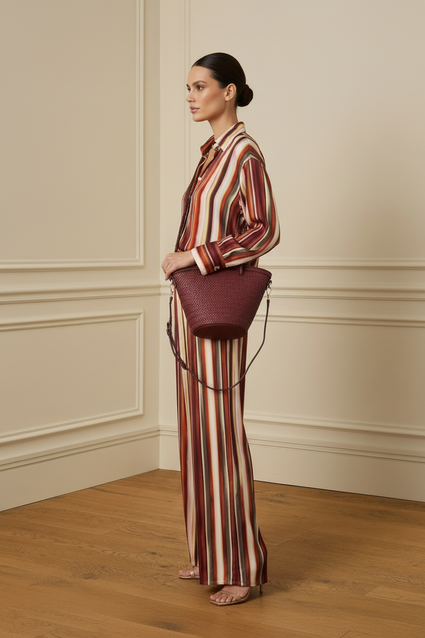 Conjunto rayas con bolso - lateral