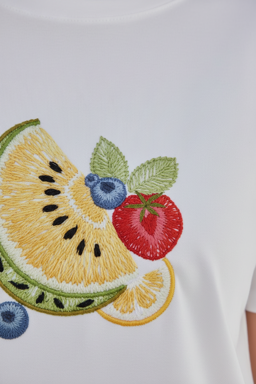 Detalle bordado frutas