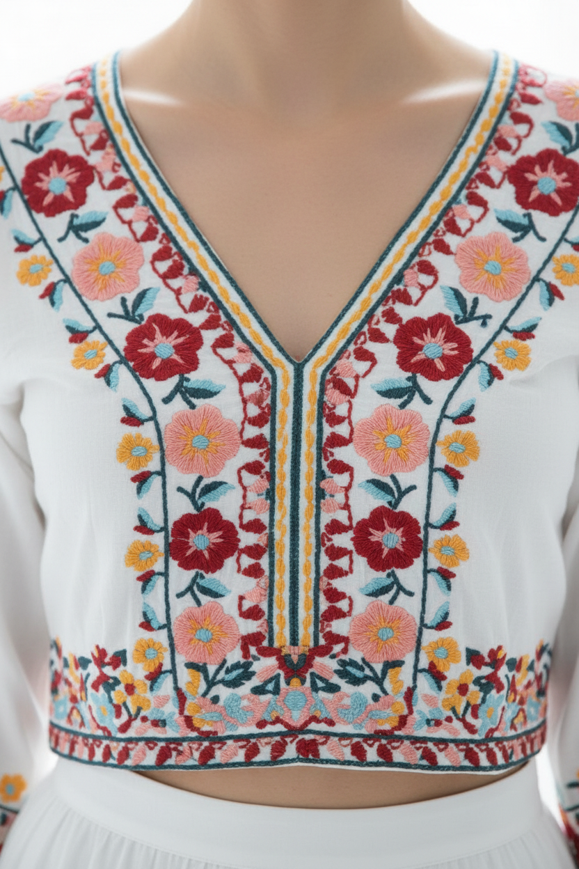 Detalle bordado top boho