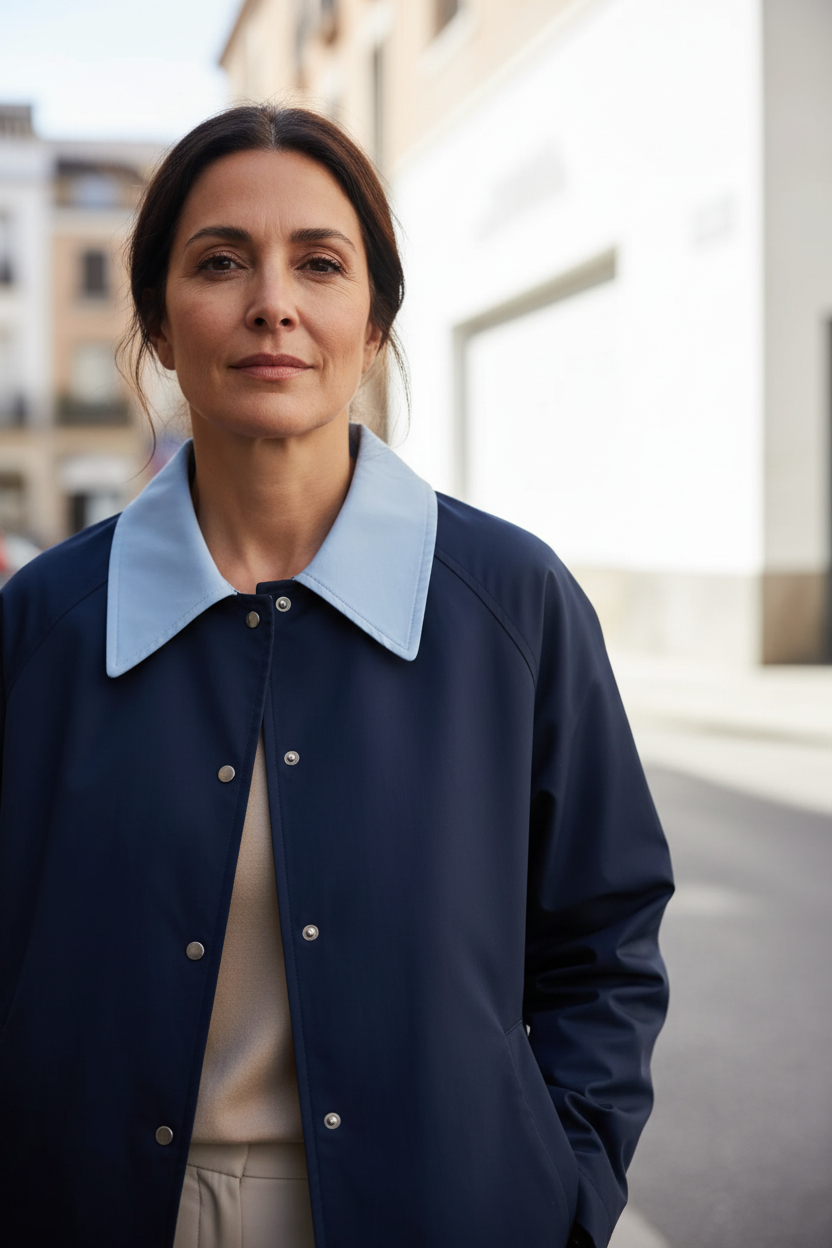 Detalle cuello bicolor