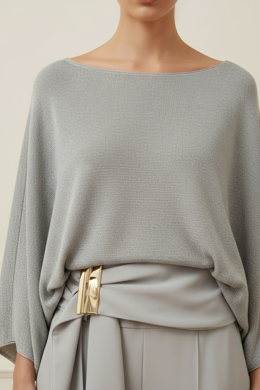 Detalle jersey oversize gris