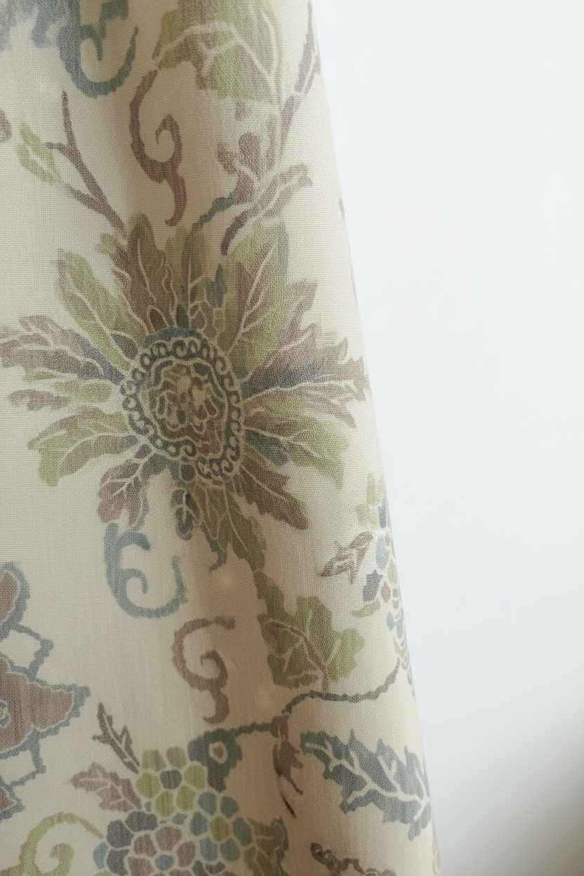 Detalle tejido floral uvas