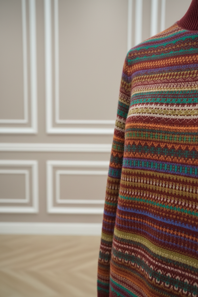 Jersey multicolor étnico - Detalle tejido