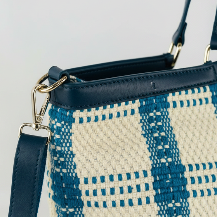 Bolso grande tweed azul