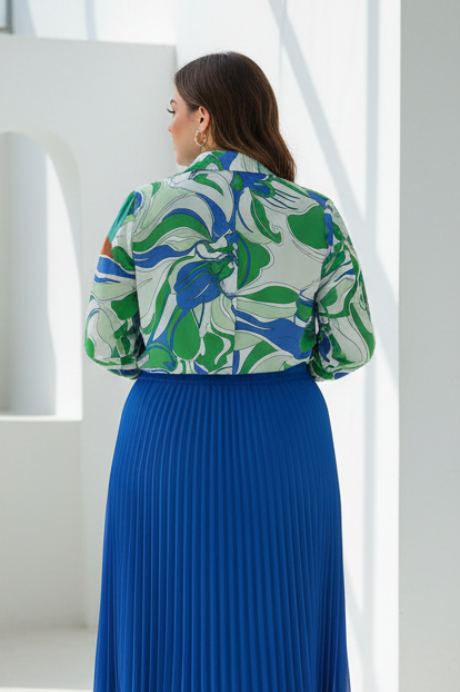 Falda plisada midi azul klein