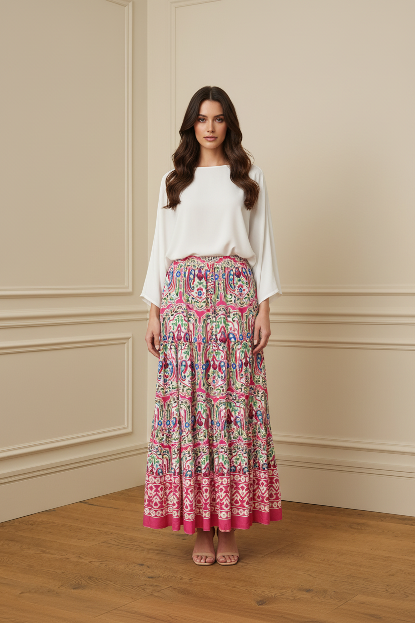 Falda Midi Paisley