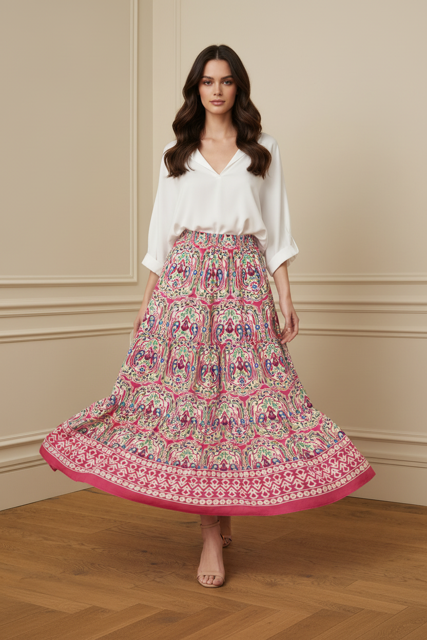 Falda Midi Paisley