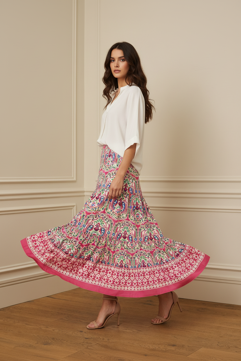 Falda Midi Paisley