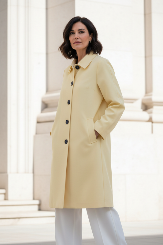 Gabardina amarillo pollito tres cuartos