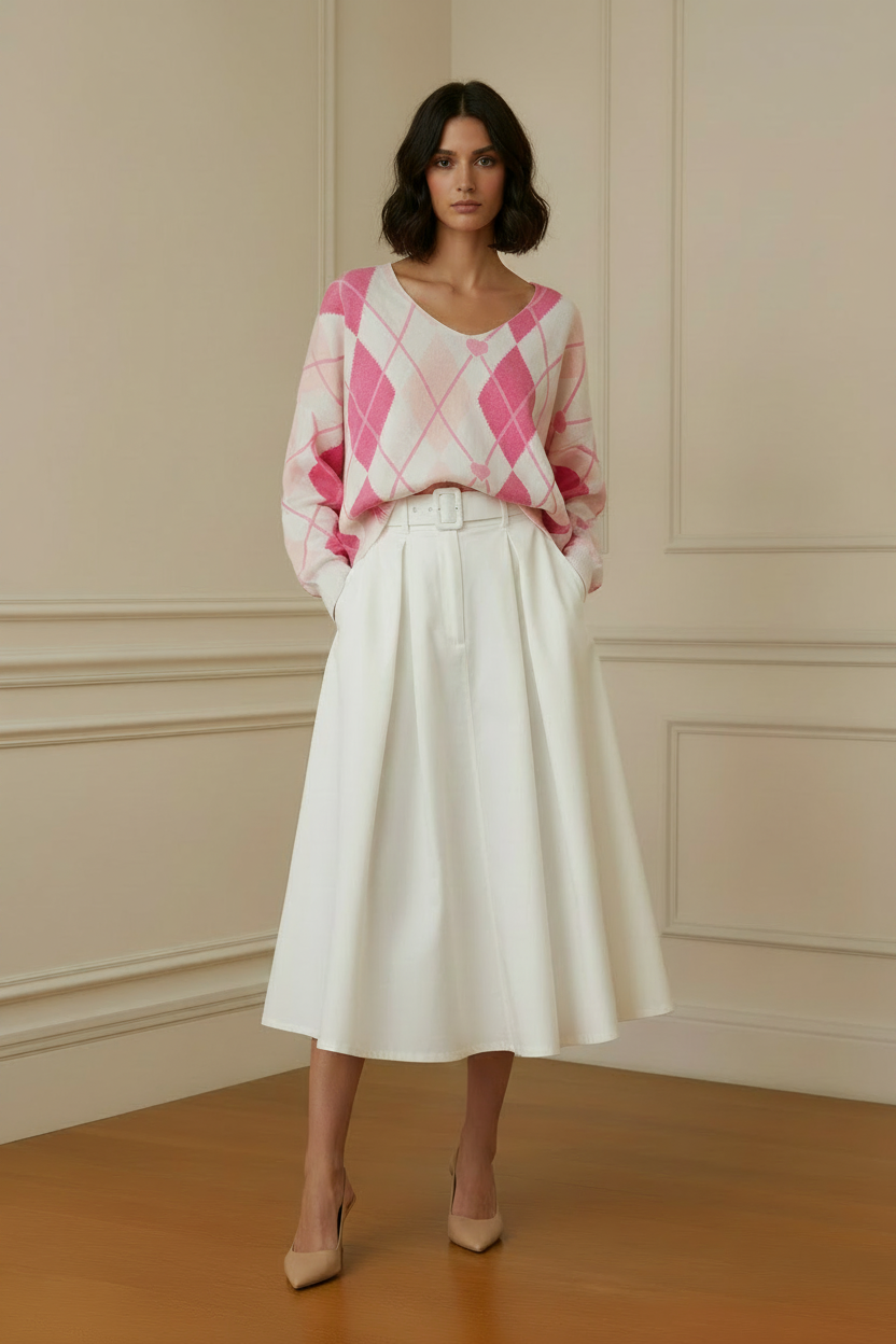 Jersey argyle — tres cuartos