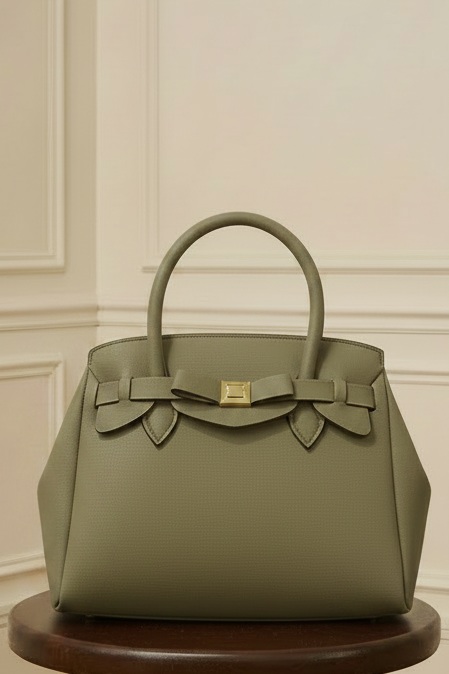 Bolso Birkin en neopreno verde kaki grande