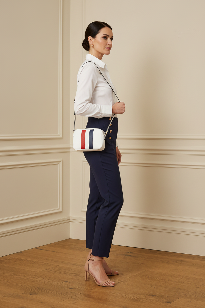 Lateral con bolso blanco